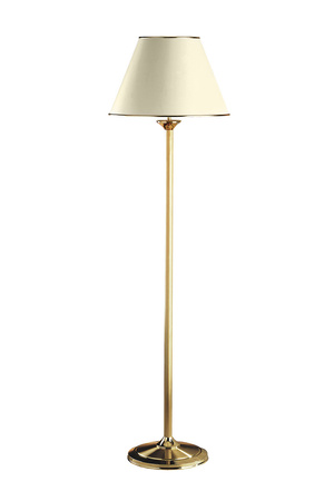 Lampa Podłogowa Stojąca CLASSIC E27 Abażur 155cm Klasyczna Złota Ecru Jupiter