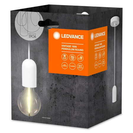 Lampa Sufitowa Wisząca E27 Zwis Biały Vintage 1906 Pendulum Ledvance