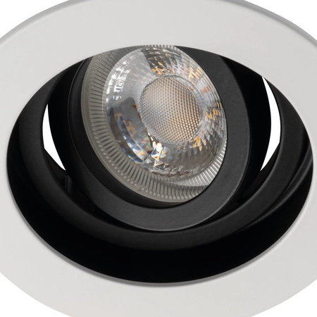 Oprawa sufitowa podtynkowa ARET GU10/GU5.3 Okrągła Ruchoma Biało-Czarna KANLUX