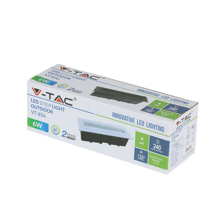 Oprawa Schodowa LED 6W 3000K Prostokątna Szara Steplight VT-856 V-TAC