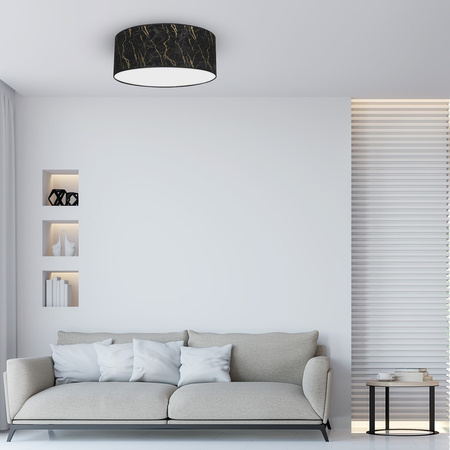 Plafon LED Lampa Sufitowa SENSO Czarna Złota 2xE27 Ø40cm Milagro