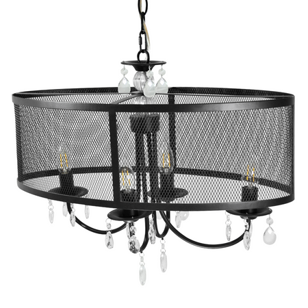 Lampa wisząca sufitowa żyrandol BRESSO 4xE14 GOLDLUX (Polux) elipsa