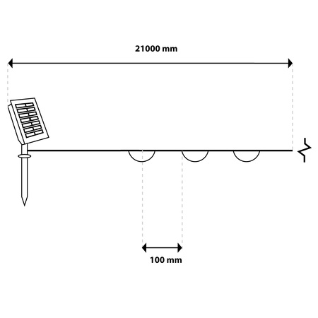 Girlanda Solarna Ogrodowa 200x LED Ozdobna 21m Ciepła 3000K + Pilot PASSI LUMILED
