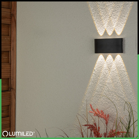 Lampa Ogrodowa Zewnętrzna Kinkiet Elewacyjny 6W LED IP54 Góra Dół KELSA LUMILED