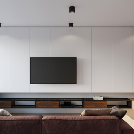 Lampa Sufitowa Oprawa Natynkowa SPOT TUBA GU10 Cylindryczna Czarna Nowoczesna Tiube Sollux