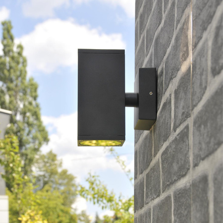 Kinkiet Ścienny Lampa Elewacyjna Zewnętrzna 12W GU10 Czarny IP54 Morris Sanico Goldlux