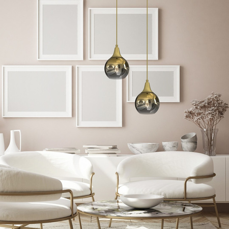 Lampa Wisząca Sufitowa MONTE Złota fi 150 1xE27 Milagro