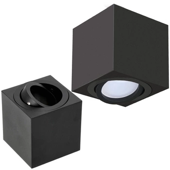 Oprawa Natynkowa Halogenowa Spot Tuba Kwadratowa GU10 Czarna OH37 Kobi