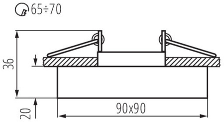 Oprawa sufitowa halogenowa szklana kwadratowa MORTA MR16 srebrna Kanlux