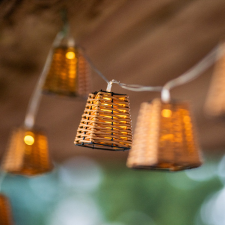 Girlanda Solarna Ogrodowa 10x LED Koszyczki 2m Ozdobne Dekoracja Lampki