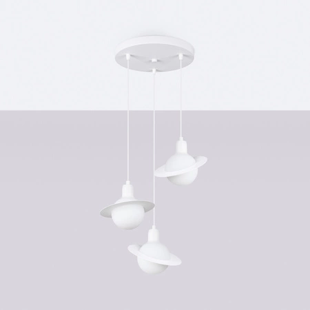 Lampa Sufitowa Wisząca Zwis 3x G9 Kulista Biała Nowoczesna Hyperion Sollux