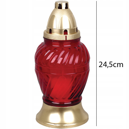 9x Znicz Szklany na Wkład 28h Całoroczny na Grób Duży