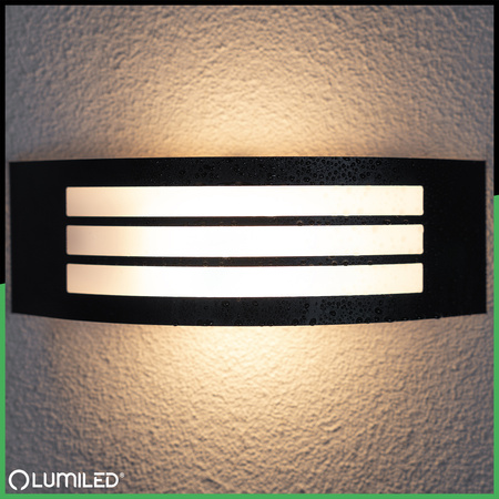 Kinkiet Ogrodowy Elewacyjny Lampa Zewnętrzna E27 CZARNA IP44 FREESIA LUMILED