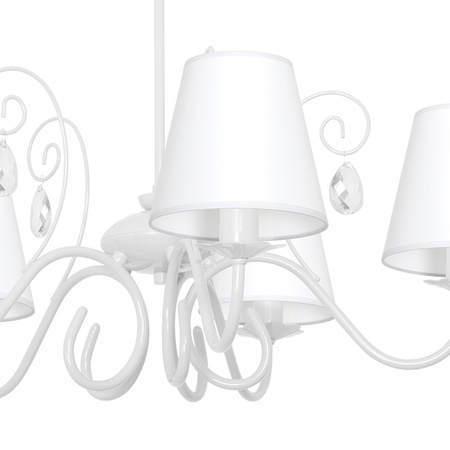 Lampa Sufitowa Żyrandol SARA Biała 5xE14 Milagro