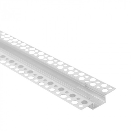 Profil Aluminiowy LED do Płyt GK Gipsowych REGIPS Szeroki Wpuszczany Podtynkowy Biały 1m z Kloszem Przezroczystym do Taśm LED + Zaślepki seria GPS Ecolight
