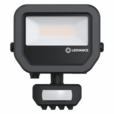 Naświetlacz LED Reflektor Zewnętrzny Lampa 10W 1100lm 3000K IP65 Czarny Z Czujnikiem Ruchu i Zmierzchu Floodlight Ledvance
