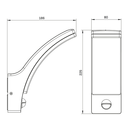 Kinkiet Ścienny LED Lampa Elewacyjna Zewnętrzna 12W 1600lm 4000K Neutralna 180° Czarny IP44 Amy Sanico Goldlux