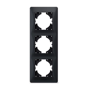 Ramka Pozioma do Gniazdek Potrójna Natynkowa Czarna BINERA VIDEX