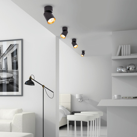 Oprawa Natynkowa Halogenowa Andy 1xGU10 Czarny Złoty Spot Milagro