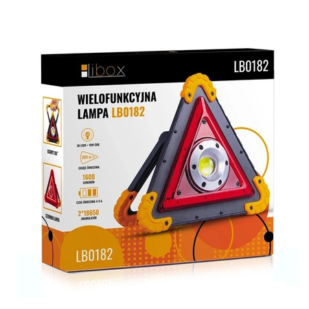 Latarka Ostrzegawcza Akumulatorowa 10W 1600lm COB LED Uchwyt 180° i USB