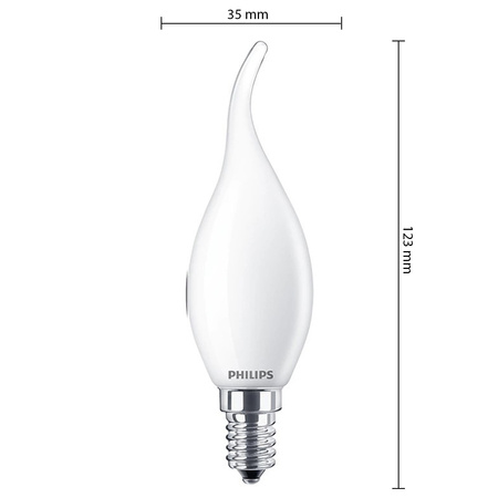 Żarówka LED Płomyk E14 BA35 2.2W = 25W 250lm 2700K Ciepła Filament Mleczna PHILIPS