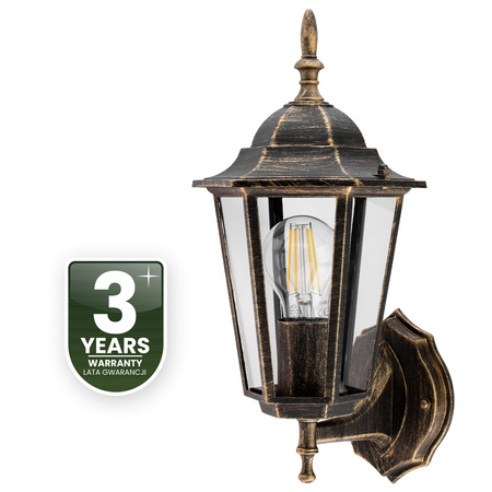 Kinkiet Ogrodowy Elewacyjny Zewnętrzny E27 LATARNIA do GÓRY Patyna BELLIS LUMILED