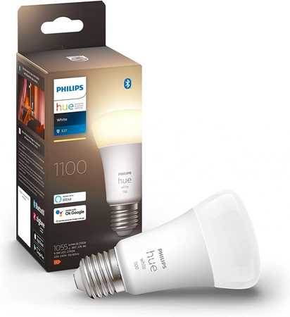 Żarówka LED E27 A60 9.5W = 75W 1055lm 2700K Biała Ciepła SMART Inteligentna Bluetooth ZigBee White Philips HUE