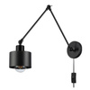 Kinkiet Ścienny Lampa Natynkowa Ruchomy E27 Czarny Elza Masterled
