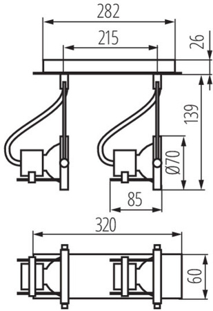 Oprawa Lampa Sufitowa SONDA 2x GU10 CHROM MAT Kanlux