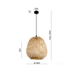 Lampa Wisząca Dekoracyjna Zwis Bambusowa E27 Boho Barso Kobi