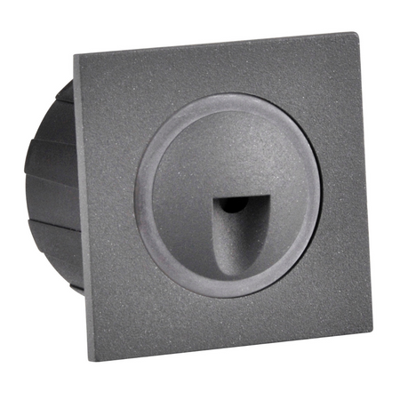 Lampa oprawa schodowa podtynkowa LED 3W 20lm IP44 4000K grafit kwadrat Q3 GOLDLUX (Polux)