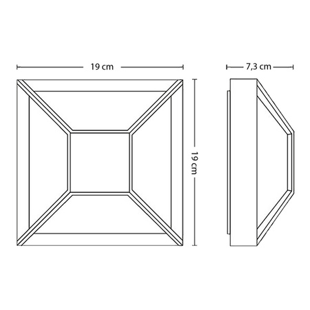 Lampa Ogrodowa LED Kinkiet Elewacyjny DROSERA myGarden 12W 2700K IP44 Sufitowa 19cm Czarno-Biała PHILIPS