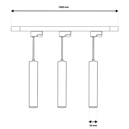 Zestaw Szyna Oświetleniowa Szynoprzewód 1m + 3x Reflektor Szynowy Soplo GU10 Czarny LUMILED