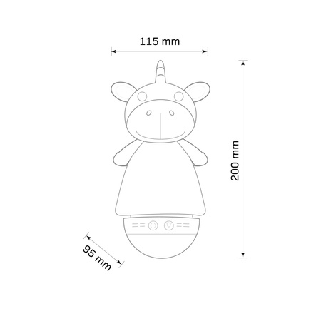 Lampka Dekoracyjna LED Bateryjna Biała Różowa Jednorożec Sanico Goldlux