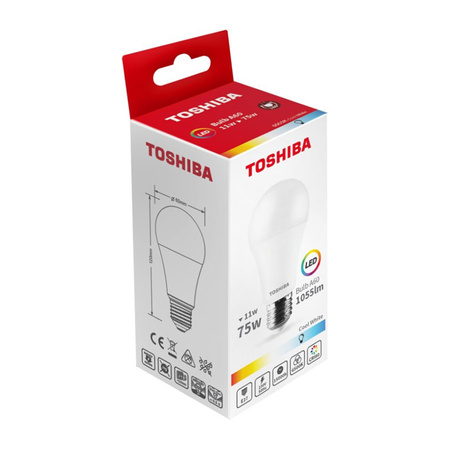 Żarówka LED E27 A60 11W = 75W 1055lm 6500K Zimna TOSHIBA
