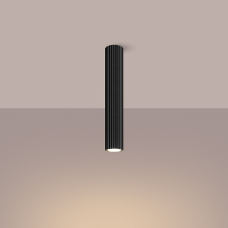 Lampa Sufitowa Reflektor Tuba Spot 1x GU10 Czarna Karbon Deep Space SL.1571 Sollux