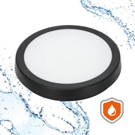 Plafon LED Łazienkowy Sufitowy Natynkowy 18W 1710lm 4000K 120° z Czujnikiem Ruchu i Zmierzchu Czarny IP65 Nairos Kobi