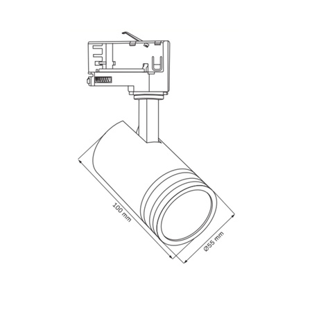 Reflektor Szynowy Punktowy Regulowany GU10 Czarna MILANO Sanico Goldlux