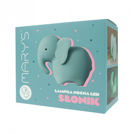 Lampka Nocna Dziecięca LED 1W 6000K Zimna Akumulatorowa 500mAh turkusowy SŁOŃ MARY'S
