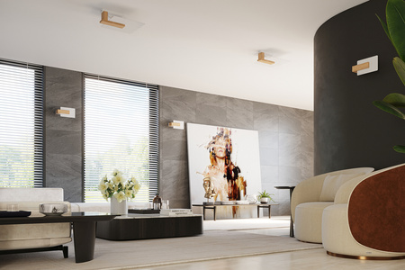 Lampa Sufitowa Kinkiet 2x E27 Kwadratowa Brązowa Skandynawska Lappo Sollux