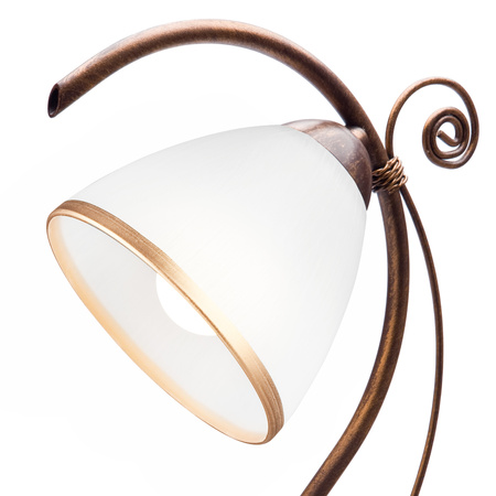 Lampa Stołowa Biurkowa Nocna RETRO E27 Biała Drewniana Klasyczna LN-1.51 Lamkur