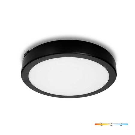 Plafon LED Łazienkowy Sufitowy Natynkowy 18W 1710lm 4000K 120° Czarny IP65 Nairos Kobi