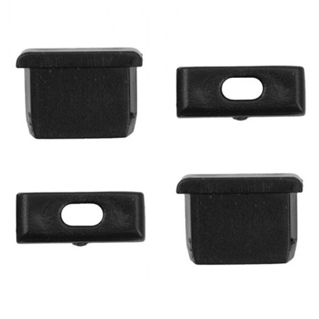 Profil Aluminiowy do Taśm LED Czarny Wpuszczany/Natynkowy 2m z Mlecznym Kloszem i Zaślepkami Ecolight