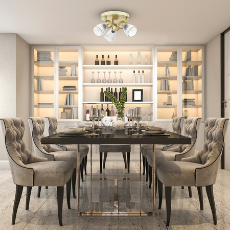 Lampa Sufitowa BEST Złota 3xE14 Okrągła Milagro