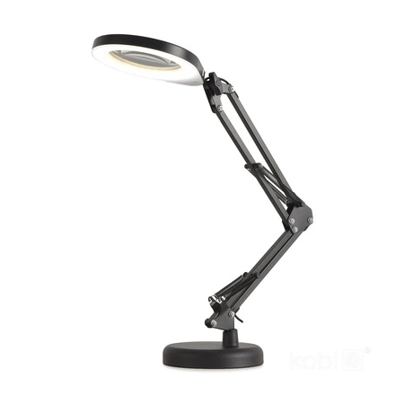 Lampka Biurkowa Stołowa LED 10W 500lm CCT 180° Akumulatorowa Czarna Loupe Kobi