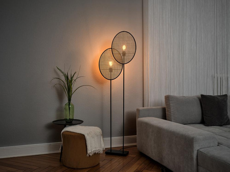 Lampa Stojąca Podłogowa Stołowa E27 Beżowa Decor Rattan Osram