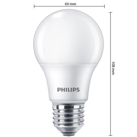 Żarówka LED E27 A60 8W = 60W 806lm 2700K Ciepła 180° Essential Philips