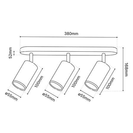 Lampa Sufitowa Reflektor LED Spot 3x GU10 IP44 ADERO Czarna Lumiled