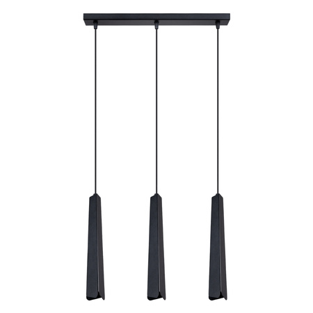Lampa Sufitowa Wisząca Zwis 3x G9 Żyrandol Tubularna Czarna Skandynawska Prysm Sollux