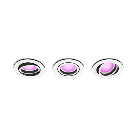 3x Oprawa Podtynkowa Wpuszczana LED 4.2W 400lm IP20 White and Color Ambiance RGB + TW Biała Inteligentna SMART Zigbee Bluetooth Centura Philips HUE